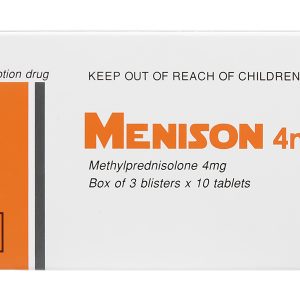 Menison 4mg trị các bệnh liên quan đến viêm khớp dạng thấp, dị ứng (3 vỉ x 10 viên)