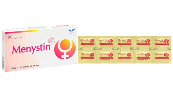 Thuốc đặt Menystin điều trị viêm âm đạo do Trichomonas, nấm Candida (2 vỉ x 10 viên)