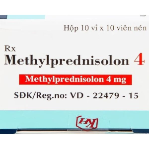 Methylprednisolon 4 Khapharco chống viêm, ức chế miễn dịch (10 vỉ x 10 viên)