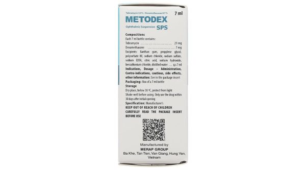 Thuốc nhỏ mắt Metodex SPS 0.3%/0.1% điều trị viêm ở mắt có đáp ứng với steroid chai 7ml
