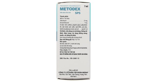 Thuốc nhỏ mắt Metodex SPS 0.3%/0.1% điều trị viêm ở mắt có đáp ứng với steroid chai 7ml