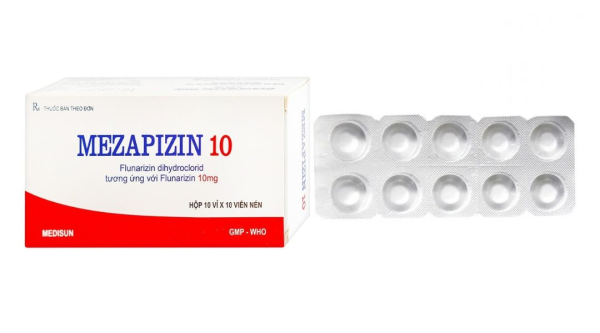 Mezapizin 10 dự phòng đau nửa đầu, trị triệu chứng rối loạn tiền đình (10 vỉ x 10 viên)