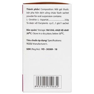 Bột pha hỗn dịch uống Mezathin S 3g tăng giải độc Amoniac ở gan (10 gói x 5g)