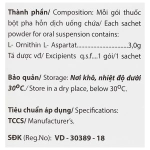 Bột pha hỗn dịch uống Mezathin S 3g tăng giải độc Amoniac ở gan (10 gói x 5g)