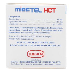 Mibetel HCT 40mg/12.5mg trị tăng huyết áp (10 vỉ x 10 viên)