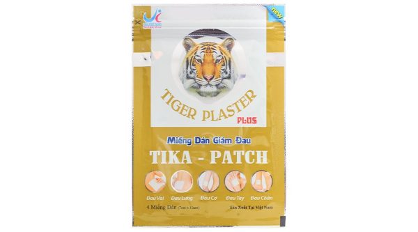 Miếng dán Tika-Patch giảm đau cơ, xương khớp (7cm x 10cm) gói 4 miếng