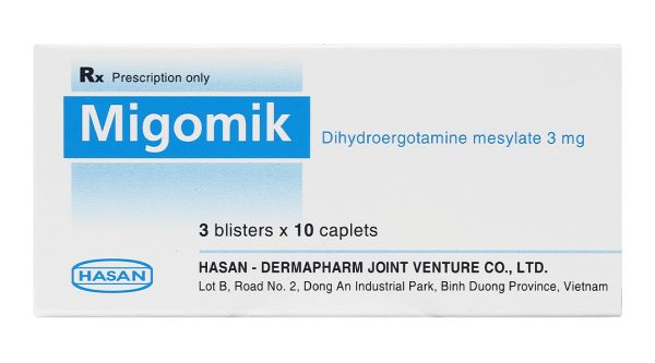 Migomik 3mg trị rối loạn tuần hoàn thế đứng, giảm huyết áp (3 vỉ x 10 viên)