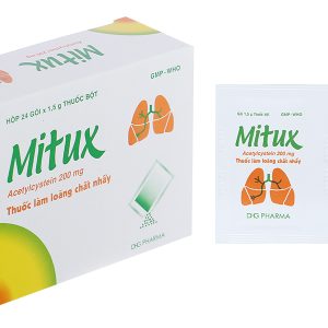 Thuốc bột Mitux 200mg làm tan đàm trong bệnh lý hô hấp (24 gói x 1.5g)