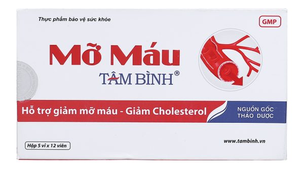 Mỡ máu Tâm Bình hỗ trợ giảm cholesterol hộp 60 viên