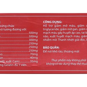 Mỡ máu Tâm Bình hỗ trợ giảm cholesterol hộp 60 viên