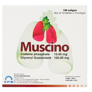 Muscino trị triệu chứng ho khan, ho do kích ứng (10 vỉ x 10 viên)