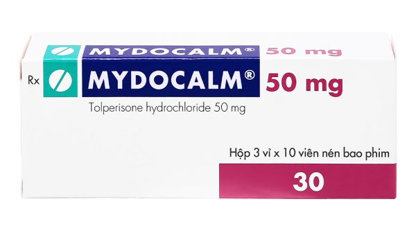 Mydocalm 50mg trị co cứng cơ sau đột quỵ (3 vỉ x 10 viên)