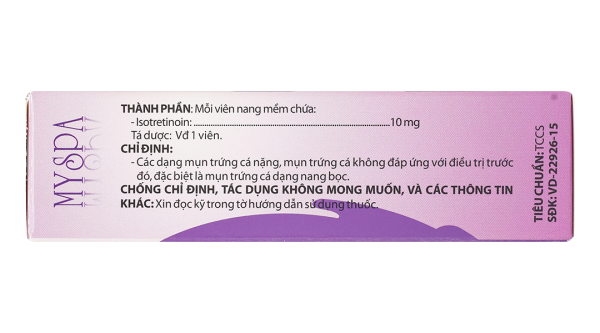 Myspa 10mg trị mụn trứng cá (3 vỉ x 10 viên).