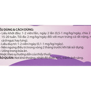 Myspa 10mg trị mụn trứng cá (3 vỉ x 10 viên).