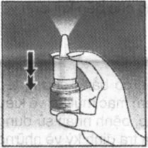 nasonex Hình 2. Hướng vòi xịt ra xa và ấn ngón tay xuống để xịt thuốc