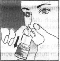 nasonex Hình 3. Bịt một bên lỗ mũi và đưa vòi xịt vào lỗ mũi bên kia