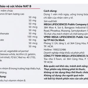 Nat B bổ sung vitamin B, giảm mệt mỏi hộp 30 viên
