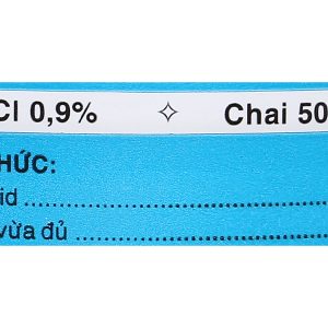 Nước muối Natri Clorid 0.9% F.T Pharma dùng rửa vết thương, súc miệng chai 500ml