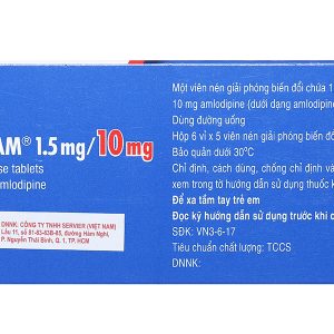 Natrixam 1.5mg/10mg trị tăng huyết áp (6 vỉ x 5 viên)