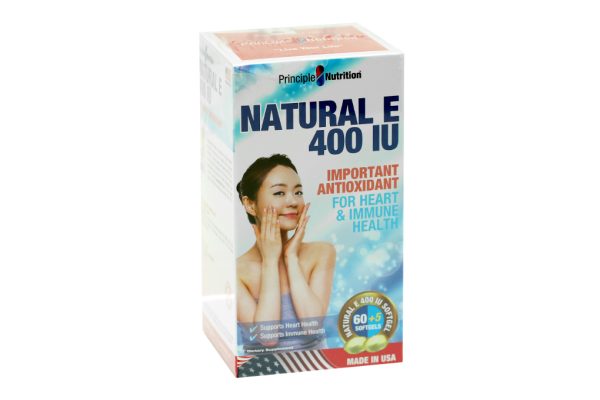 Principle Nutrition Natural E 400IU hạn chế lão hóa hộp 65 viên