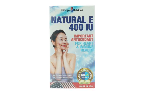 Principle Nutrition Natural E 400IU hạn chế lão hóa hộp 65 viên