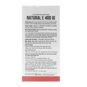Principle Nutrition Natural E 400IU hạn chế lão hóa hộp 65 viên
