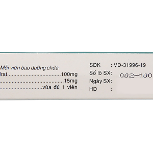 Neotercod trị triệu chứng ho khan, ho do kích ứng (2 vỉ x 10 viên)