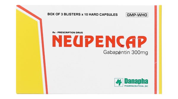 Neupencap 300mg trị động kinh, đau dây thần kinh (3 vỉ x 10 viên)