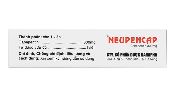 Neupencap 300mg trị động kinh, đau dây thần kinh (3 vỉ x 10 viên)