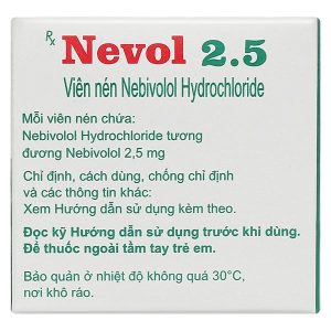 Nevol 2.5 điều trị tăng huyết áp vô căn, suy tim mạn tính (10 vỉ x 10 viên)