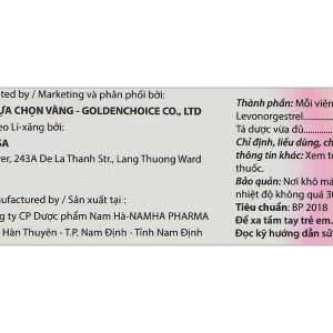 New Choice EC Izzi 1,5mcg tránh thai khẩn cấp 72 giờ(1 vỉ x 1 viên)