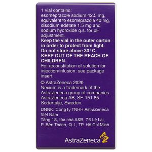Bột pha tiêm Nexium 40mg trị trào ngược dạ dày-thực quản hộp 1 lọ 40mg