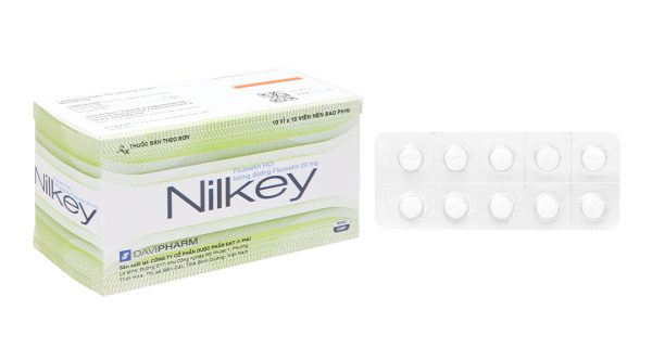 Nilkey 20mg trị bệnh trầm cảm, hội chứng hoảng sợ (10 vỉ x 10 viên)