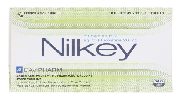 Nilkey 20mg trị bệnh trầm cảm, hội chứng hoảng sợ (10 vỉ x 10 viên)