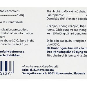 Nolpaza 40mg điều trị loét đường tiêu hoá, trào ngược dạ dày (1 vỉ x 14 viên)