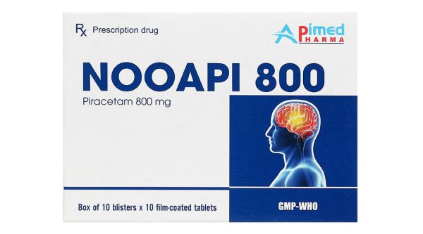 Nooapi 800mg điều trị hội chứng tâm thần thực thể, rung cơ, chóng mặt (10 vỉ x 10 viên)