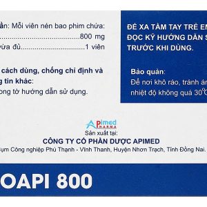 Nooapi 800mg điều trị hội chứng tâm thần thực thể, rung cơ, chóng mặt (10 vỉ x 10 viên)