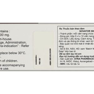 Novator 500 điều trị quá liều sắt ở bệnh nhân thalassaemia (5 vỉ x 10 viên)