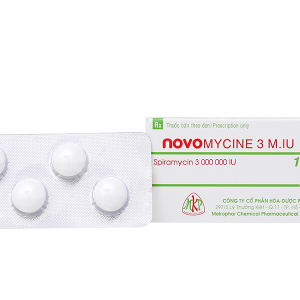 Novomycine 3 M.IU trị nhiễm khuẩn da, đường hô hấp (2 vỉ x 5 viên)