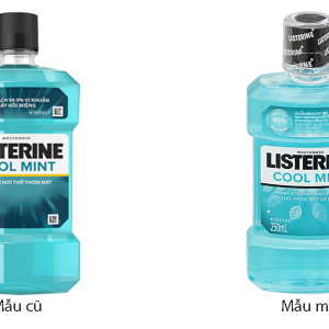 Nước súc miệng Listerine Cool Mint hơi thở thơm mát chai 250ml