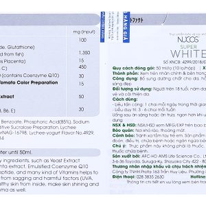 Nước uống Nucos Super White làm trắng da, giảm nám hộp 10 chai x 50ml