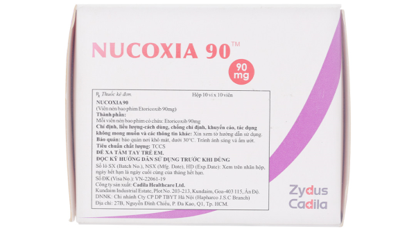 Nucoxia 90mg giảm đau, kháng viêm xương khớp (10 vỉ x 10 viên)