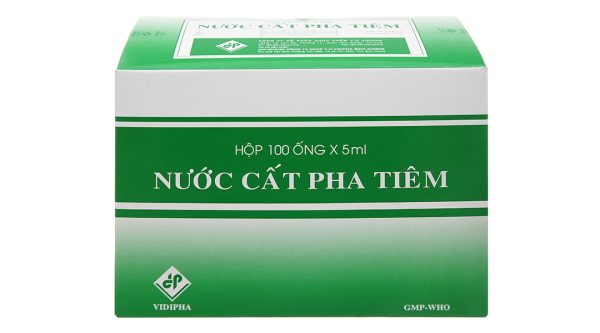 Nước cất pha tiêm Vidipha hòa tan thuốc tiêm bột (100 ống x 5ml)