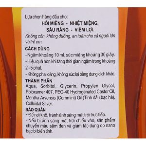 Nước súc miệng Valentine ngừa hôi miệng, giảm nhiệt miệng chai 500ml