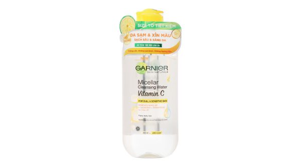 Nước tẩy trang Garnier Vitamin C giúp làm sạch, sáng da chai 400ml