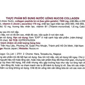 Nước uống Nucos Collagen 7000 bổ sung collagen, giúp da mịn màng hộp 10 chai x 30ml