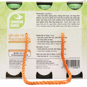 Nước yến sào và đông trùng hạ thảo Green Bird hộp 6 chai x 185ml