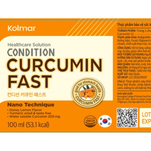 Nước uống Condition Curcumin Fast bảo vệ niêm mạc dạ dày hộp 10 chai x 100ml
