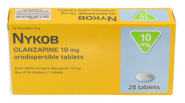 Nykob 10mg trị tâm thần phân liệt, rối loạn lưỡng cực (4 vỉ x 7 viên)