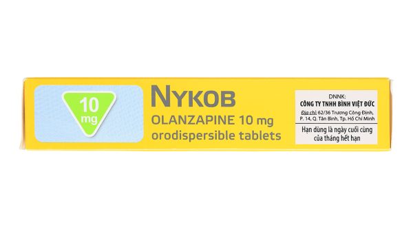 Nykob 10mg trị tâm thần phân liệt, rối loạn lưỡng cực (4 vỉ x 7 viên)